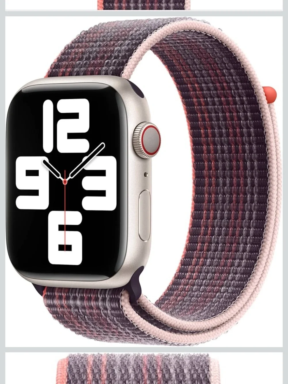 NWT Apple Elderberry Plum & Coral Woven sport loop Watch Band